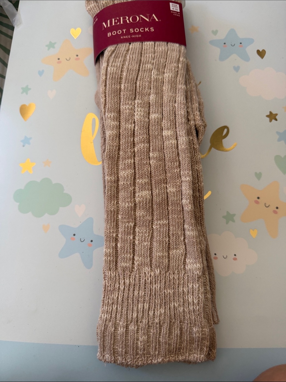 Merona Heathered Tan Knee-High Boot Socks
